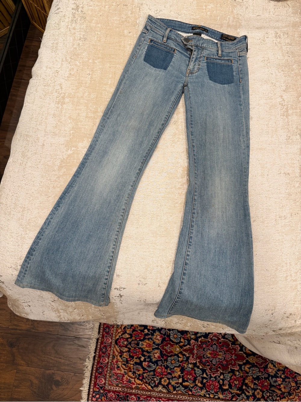 Genetic Denim The Adriana Flare Jeans Size 23 Light Wash Stretch Y2K